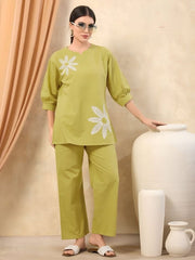 Linen Cotton Women Co-ord Set –Yellow