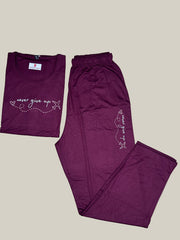 Tencel Night Suit- Maroon
