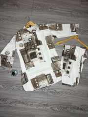 Linen Cotton Women Co-ord Set – Brown print