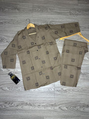 Linen Cotton Women Co-ord Set – Brown fit