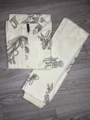 Linen Cotton Women Co-ord Set – Printed beige