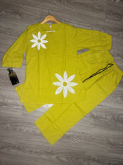 Linen Cotton Women Co-ord Set –Yellow