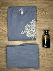 Linen Cotton Women Co-ord Set –Light Blue