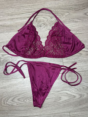 Satin 3-Piece Nighty – Velvet Red