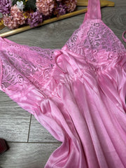 Satin 3-Piece Nighty – Pink