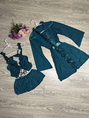 3-Piece Nighty with Robe-Green