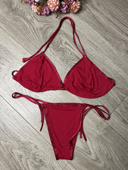 3-piece Net Design Nighty-red