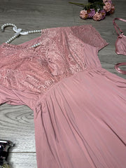 3-piece Net Design Nighty-Pink