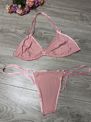 3-piece Net Design Nighty-Pink
