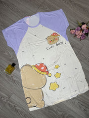 Cute Bear Printed Long T-shirt