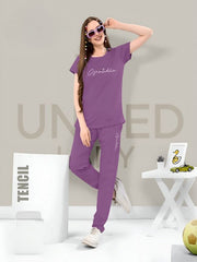 Tencel Night Suit- Purple