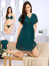 3-piece Net Design Nighty-Green