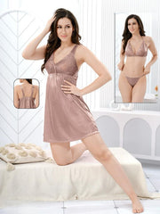 Satin 3-Piece Nighty – Moose