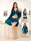 3-Piece Nighty with Robe-Green